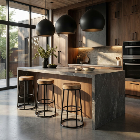 Flynn Wood & Metal Counter Stool – Mercana