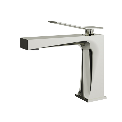 Chicane Polished Nickel Single Hole Bathroom Faucet - Aquabrass