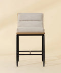 Abilene Muslin Modern Wood Counter Stool-2