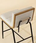 Abilene Muslin Modern Wood Counter Stool-3