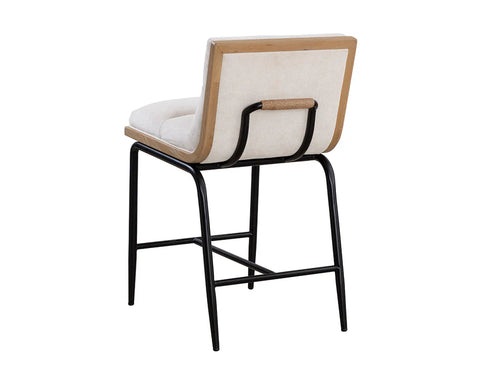 Abilene Muslin Modern Wood Counter Stool-8