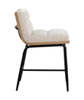 Abilene Muslin Modern Wood Counter Stool-9