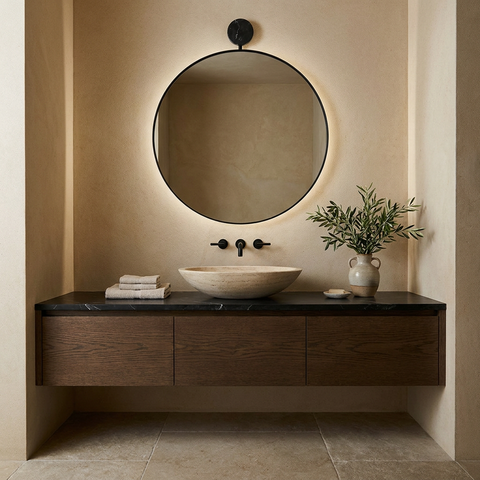 modern black wall mirror