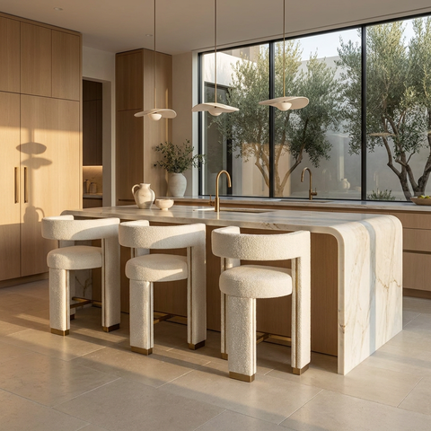 Adamina Barley Modern Upholstered Counter Stool 