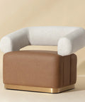 Aggie Cognac Faux Leather Swivel Accent Chair -1