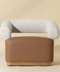 Aggie Cognac Faux Leather Swivel Accent Chair -2