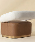 Aggie Cognac Faux Leather Swivel Accent Chair -4