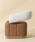 Aggie Cognac Faux Leather Swivel Accent Chair -5