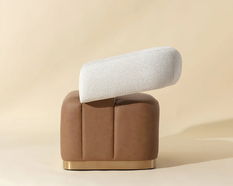 Aggie Cognac Faux Leather Swivel Accent Chair -5