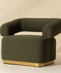 Aggie Olive Fabric Swivel Accent Chair-1