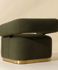 Aggie Olive Fabric Swivel Accent Chair-4
