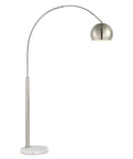 Aglow Brushed Nickel & White Marble Floor Lamp -1