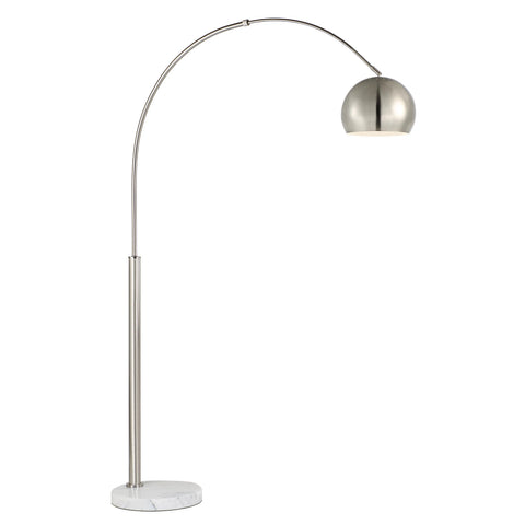 Aglow Brushed Nickel & White Marble Floor Lamp -1