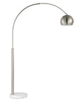 Aglow Brushed Nickel & White Marble Floor Lamp -2