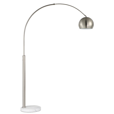 Aglow Brushed Nickel & White Marble Floor Lamp -2