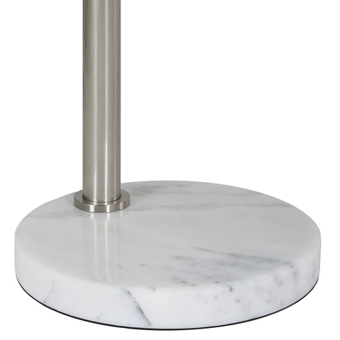 Aglow Brushed Nickel & White Marble Floor Lamp -3