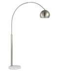 Aglow Brushed Nickel & White Marble Floor Lamp -4