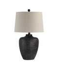 Agueda Hammered Dark Brown Resin Table Lamp-3