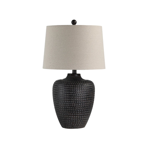 Agueda Hammered Dark Brown Resin Table Lamp-3