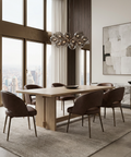 Aida 84" Light Brown Mango Wood Dining Table 