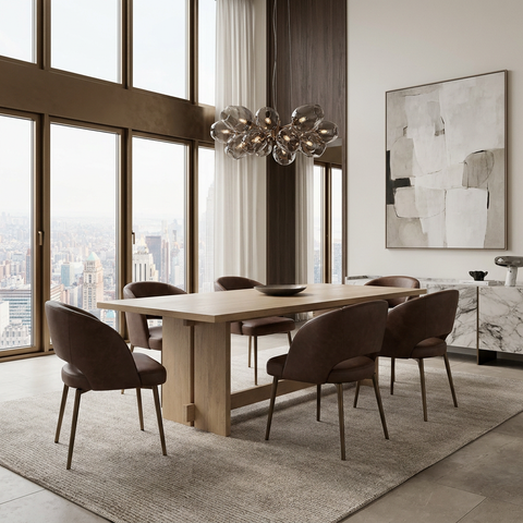 Aida 84" Light Brown Mango Wood Dining Table 