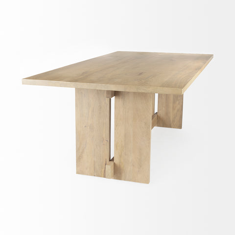 Aida 84" Light Brown Mango Wood Dining Table -4