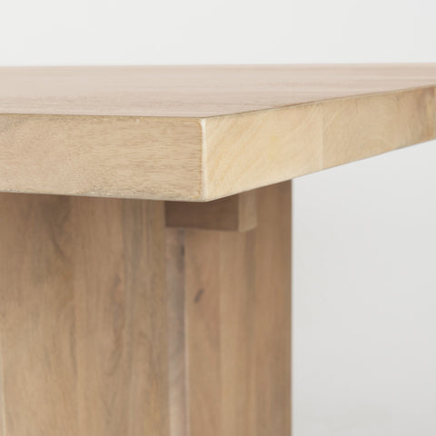 Aida 84" Light Brown Mango Wood Dining Table -6