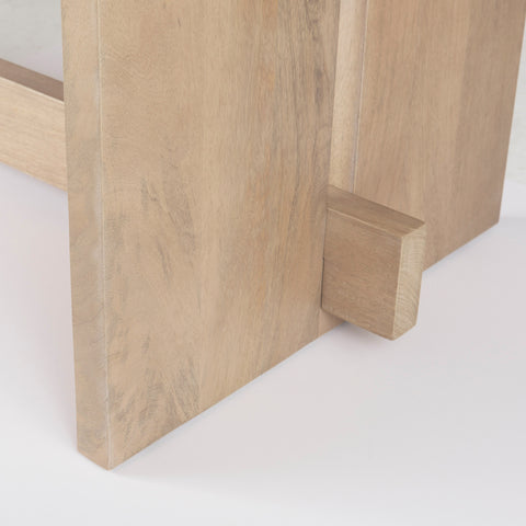 Aida 84" Light Brown Mango Wood Dining Table -7