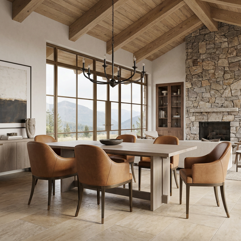 Aida 84" Light Grey Mango Wood Dining Table