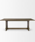 Aida 84" Medium Brown Oak Veneer Dining Table -2