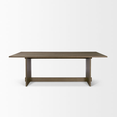 Aida 84" Medium Brown Oak Veneer Dining Table -2
