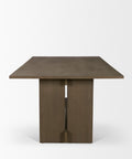 Aida 84" Medium Brown Oak Veneer Dining Table -3