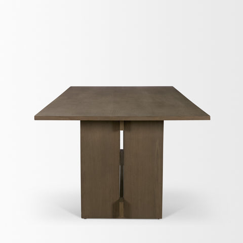 Aida 84" Medium Brown Oak Veneer Dining Table -3