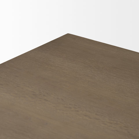 Aida 84" Medium Brown Oak Veneer Dining Table -4