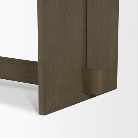 Aida 84" Medium Brown Oak Veneer Dining Table -6