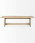 Aida Light Brown Solid Mango Wood Dining Bench -2