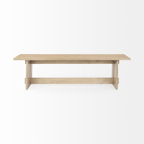 Aida Light Brown Solid Mango Wood Dining Bench -2