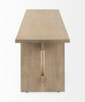 Aida Light Brown Solid Mango Wood Dining Bench -3