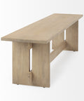 Aida Light Brown Solid Mango Wood Dining Bench -4