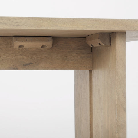 Aida Light Brown Solid Mango Wood Dining Bench -7