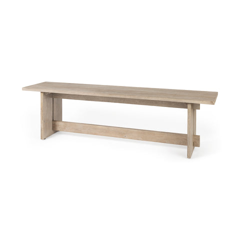 Aida Light Grey Solid Mango Wood Dining Bench -1