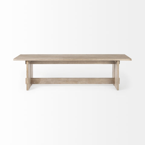 Aida Light Grey Solid Mango Wood Dining Bench -2