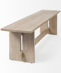Aida Light Grey Solid Mango Wood Dining Bench -4