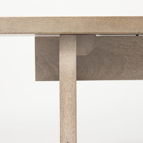 Aida Light Grey Solid Mango Wood Dining Bench -5