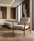 Ajax II Cream Fabric Accent Chair