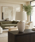 Albacete Hammered Beige Resin Table Lamp 