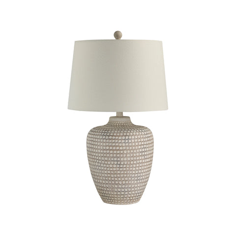 Albacete Hammered Beige Resin Table Lamp -1
