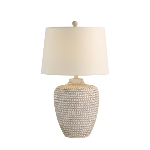 Albacete Hammered Beige Resin Table Lamp -3