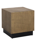 Albans Antique Brass Etched Iron End Table -2