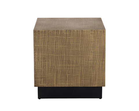 Albans Antique Brass Etched Iron End Table -3